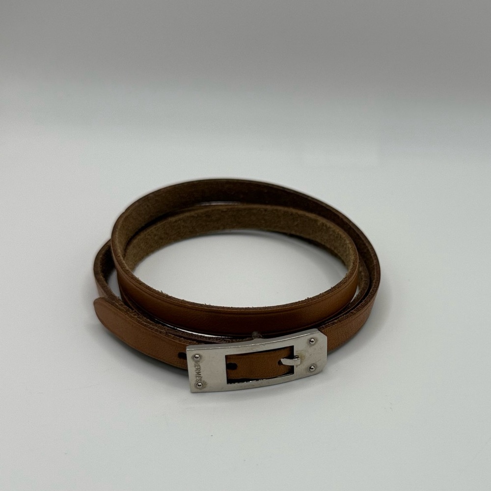 HERMES Strap Leather Beige